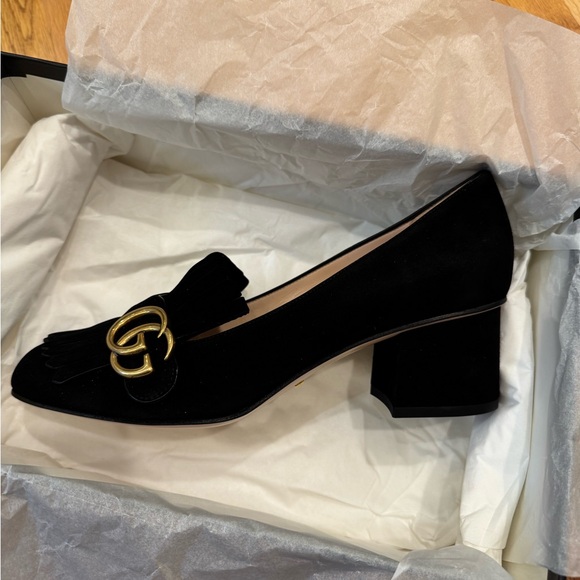 NEW IN BOX Gucci Suede Heeled Loafer Size 39.5 - Picture 6 of 9